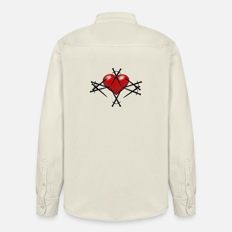Épée Épées Coeur Guerrier Épéiste - Chemise unisexe coupe décontractée bio Stanley/Stella - écru doux