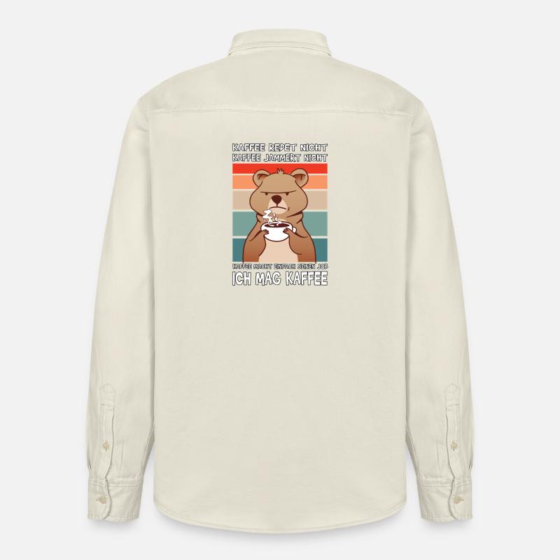 Lustige Morgenmuffel Kaffee Sprüche  - Relaxed Fit Unisex Organic Hemd von Stanley/Stella - Natur