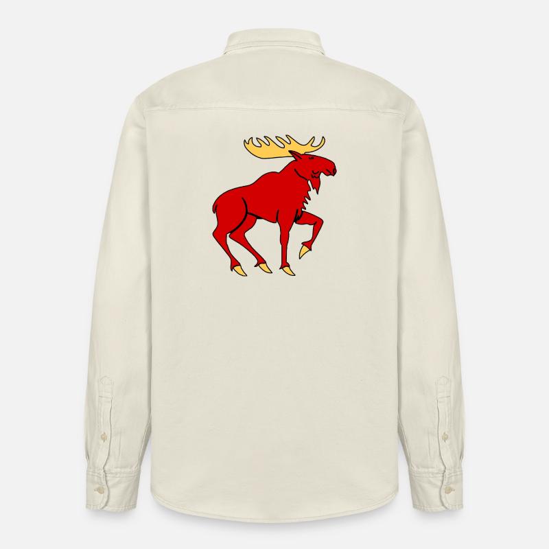 Elch mit Geweih – Mächtiges Natursymbol - Relaxed Fit Unisex Organic Hemd von Stanley/Stella - Natur