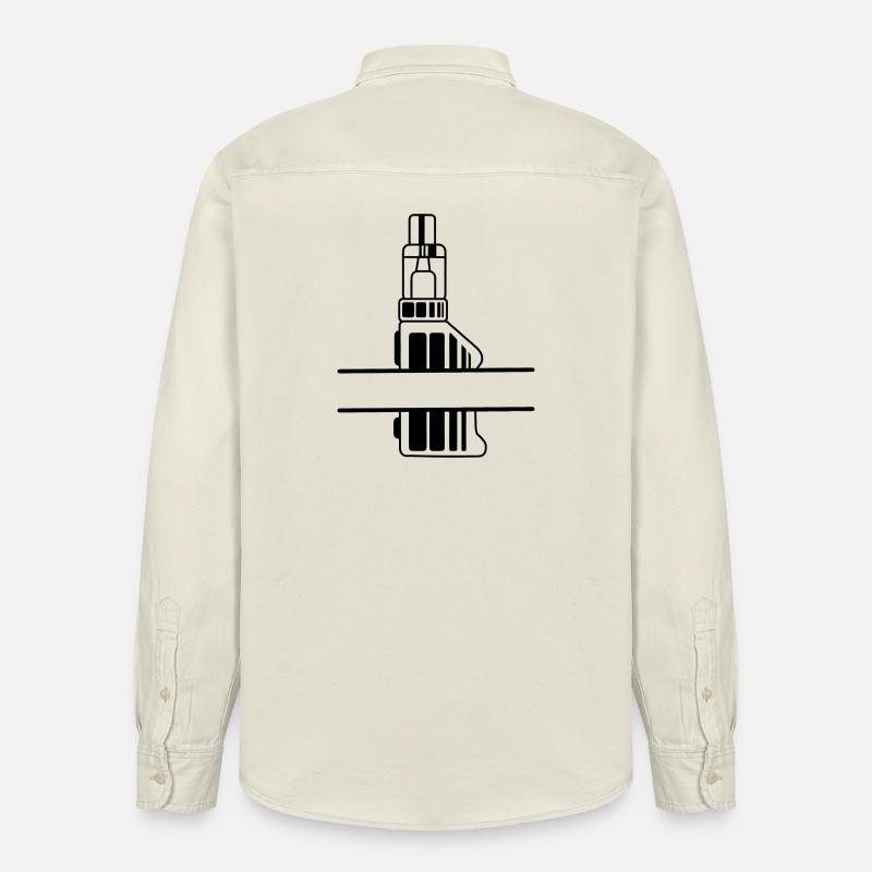 Vape-Silhouette mit Textfeld - Relaxed Fit Unisex Organic Hemd von Stanley/Stella - Natur