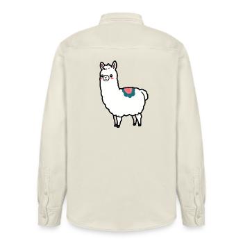 lama - Relaxed Fit Unisex Organic Shirt by Stanley/Stella - soft Ecru - Back - AI Model Male 178 light (178cm)