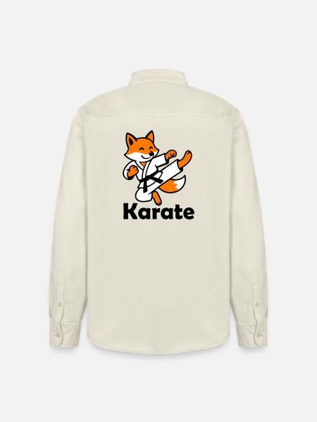 Karate Fox - Relaxed Fit Unisex Organic Shirt by Stanley/Stella - soft Ecru