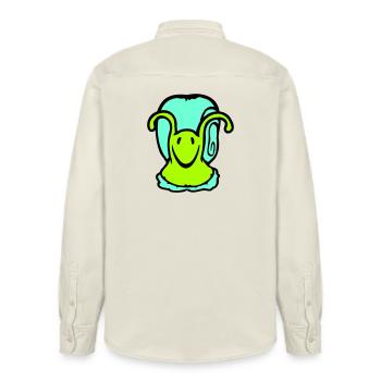snail shell snail slug cute sweet - Relaxed Fit Unisex Organic Shirt by Stanley/Stella - soft Ecru - Back - AI Model Male 178 light (178cm)