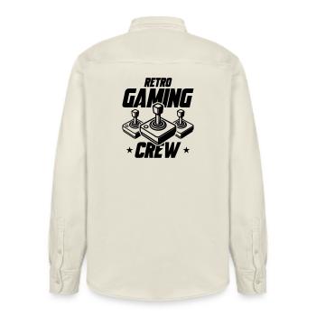 Retro Gaming Crew Gamer - Chemise unisexe coupe décontractée bio Stanley/Stella - écru doux - Dos - AI Model Male 178 light (178cm)