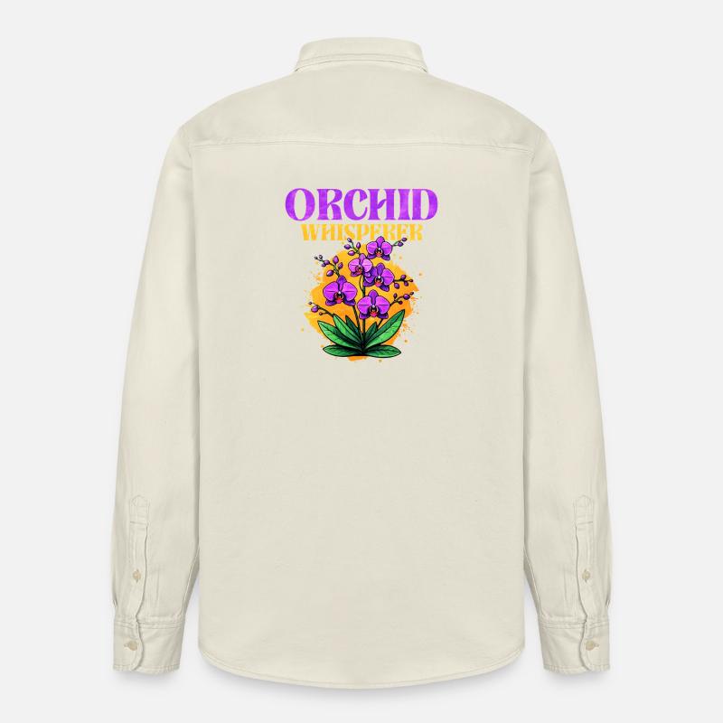 Conception de murmure d'orchidée - Chemise unisexe coupe décontractée bio Stanley/Stella - écru doux