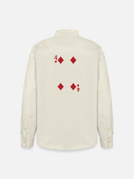 Kartenmotiv Vier Ass Spielkarte Design - Relaxed Fit Unisex Organic Hemd von Stanley/Stella - Natur