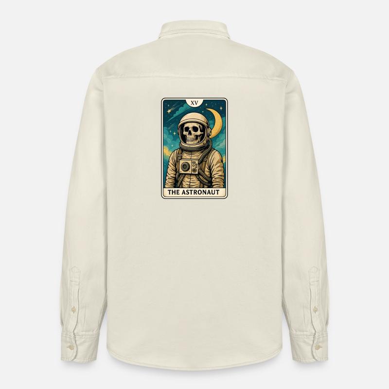 Astronaute avec crâne et ciel étoilé - Chemise unisexe coupe décontractée bio Stanley/Stella - écru doux