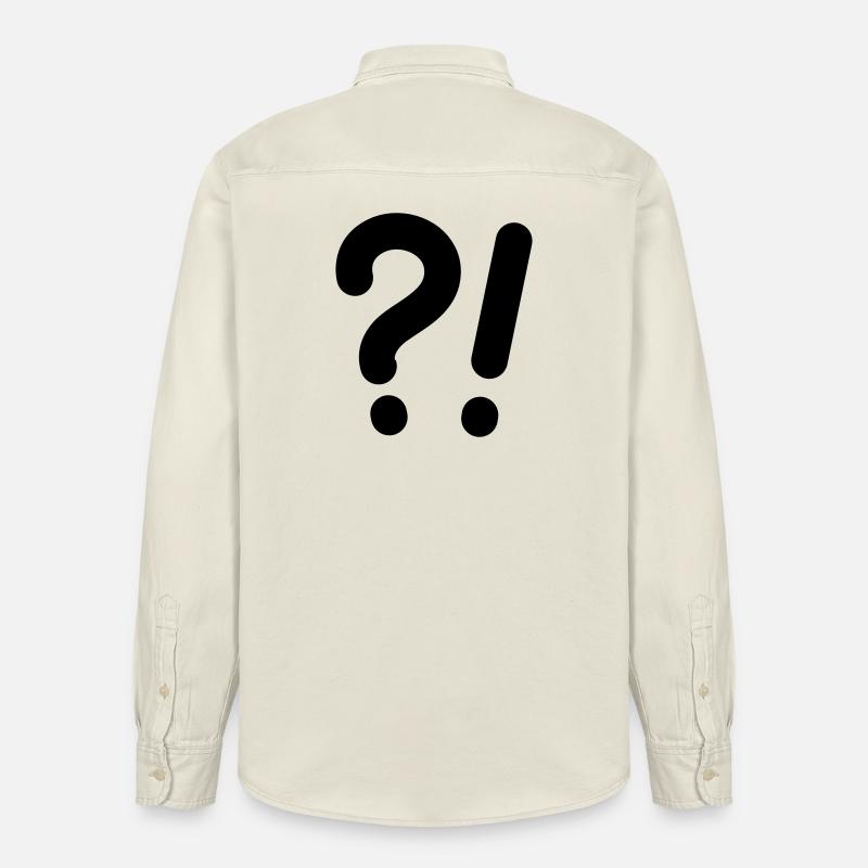 Points d’interrogation et points d’exclamation - Chemise unisexe coupe décontractée bio Stanley/Stella - écru doux