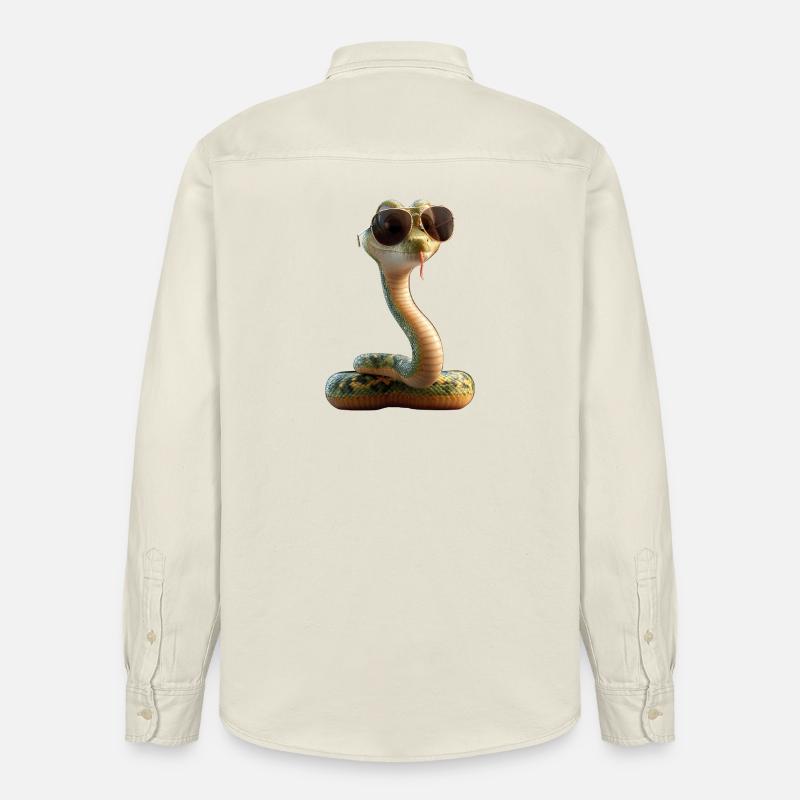 snake, python, cobra, rattlesnake, snakes - Relaxed Fit Unisex Organic Shirt by Stanley/Stella - soft Ecru