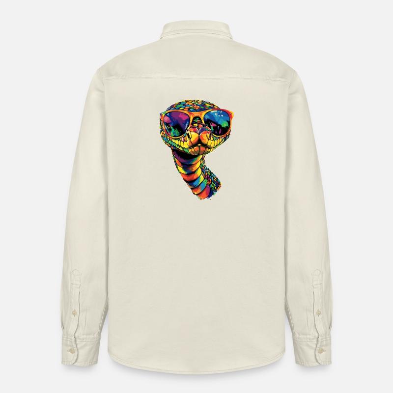 snake, python, cobra, rattlesnake, snakes - Relaxed Fit Unisex Organic Shirt by Stanley/Stella - soft Ecru