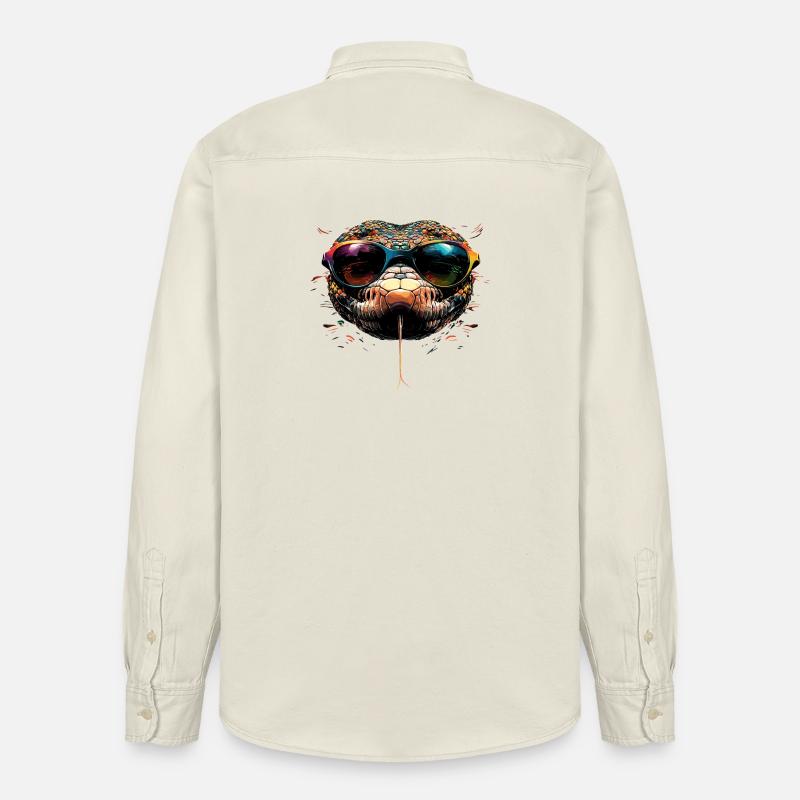 snake, python, cobra, rattlesnake, snakes - Relaxed Fit Unisex Organic Shirt by Stanley/Stella - soft Ecru