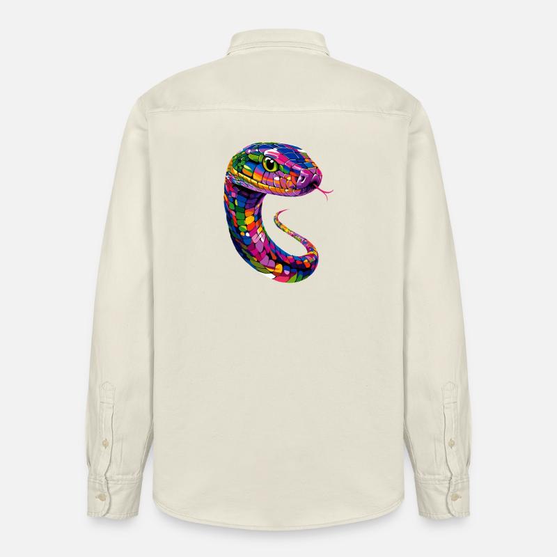 snake, python, cobra, rattlesnake, snakes - Relaxed Fit Unisex Organic Shirt by Stanley/Stella - soft Ecru