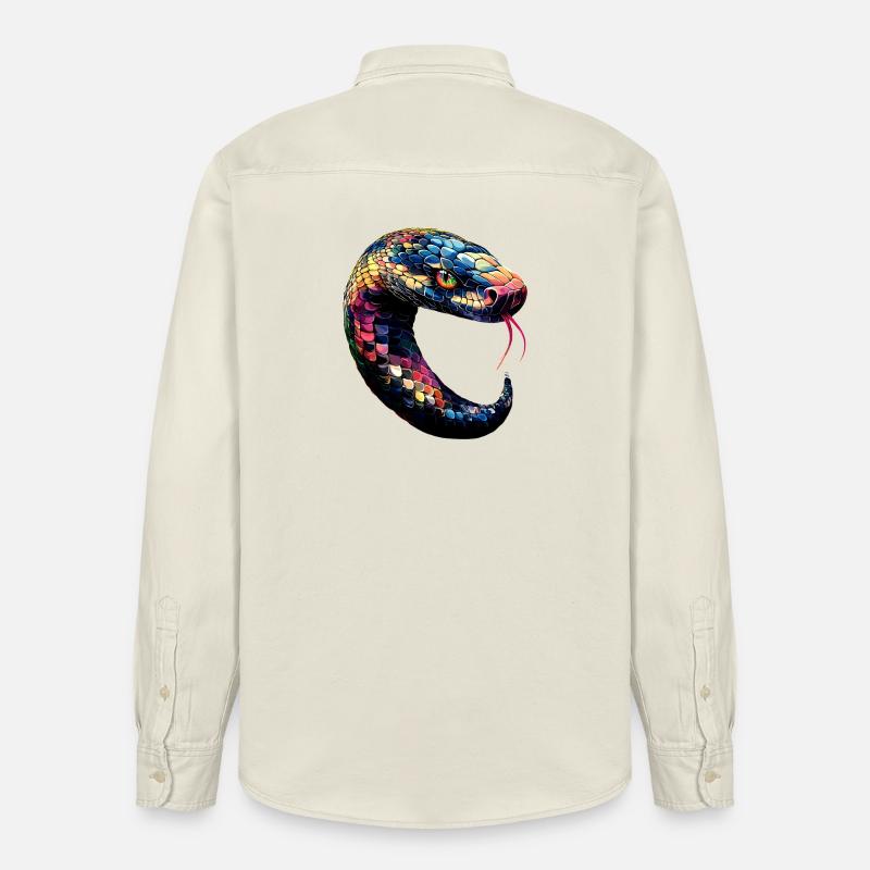 Schlange Python Kobra Klapperschlange Schlangen - Relaxed Fit Unisex Organic Hemd von Stanley/Stella - Natur