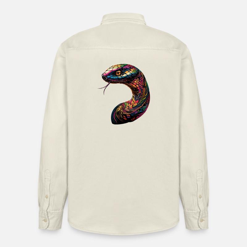 snake, python, cobra, rattlesnake, snakes - Relaxed Fit Unisex Organic Shirt by Stanley/Stella - soft Ecru
