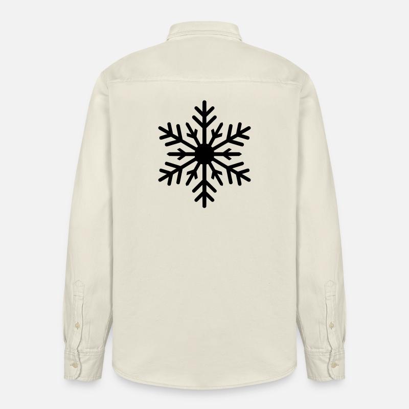 Schneeflocke, Eiskristall, Farbe variabel - Relaxed Fit Unisex Organic Hemd von Stanley/Stella - Natur