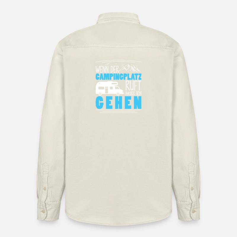 Camper Camping Wohnwagen Spruch - Relaxed Fit Unisex Organic Hemd von Stanley/Stella - Natur