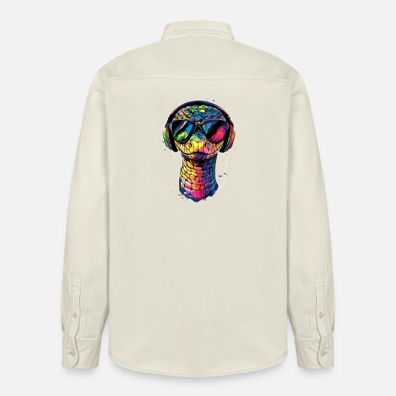 snake, python, cobra, rattlesnake, snakes - Relaxed Fit Unisex Organic Shirt by Stanley/Stella - soft Ecru