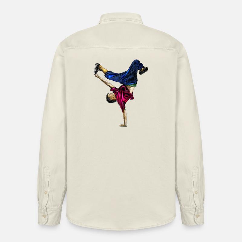 Danseuse acrobatique au style dynamique - Chemise unisexe coupe décontractée bio Stanley/Stella - écru doux