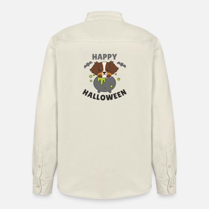 Berger Australien Joyeux Chaudron d’Halloween - Chemise unisexe coupe décontractée bio Stanley/Stella - écru doux