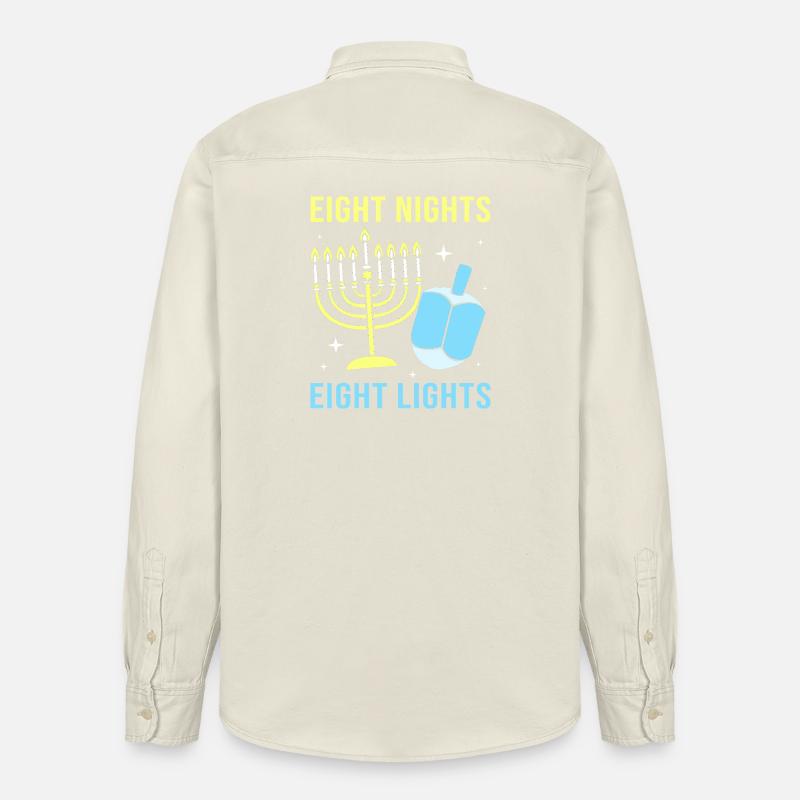 Hanoukka Hanoukka Hanoucca - Chemise unisexe coupe décontractée bio Stanley/Stella - écru doux