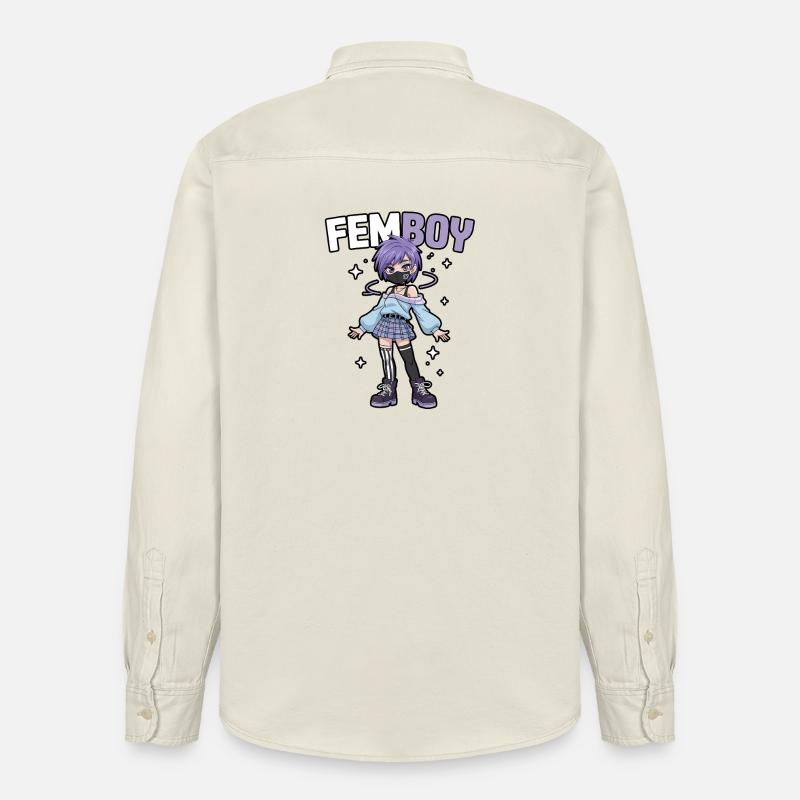 Femboy im Emo-Look mit Glitzer - Relaxed Fit Unisex Organic Hemd von Stanley/Stella - Natur
