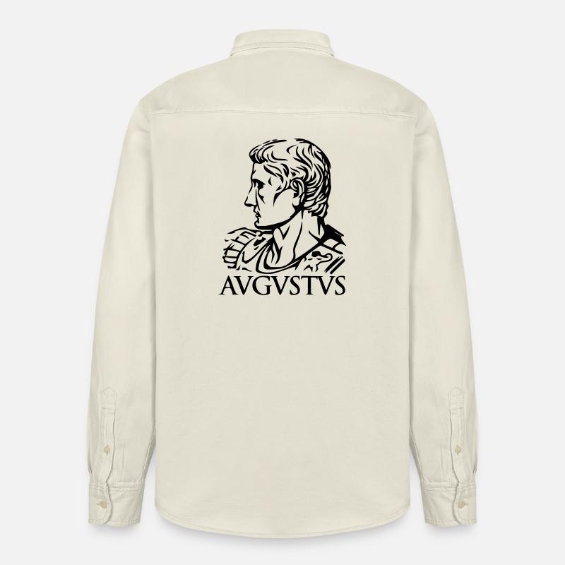 Auguste empereur romain « AVGVSTVS » Histoire Hommage - Chemise unisexe coupe décontractée bio Stanley/Stella - écru doux