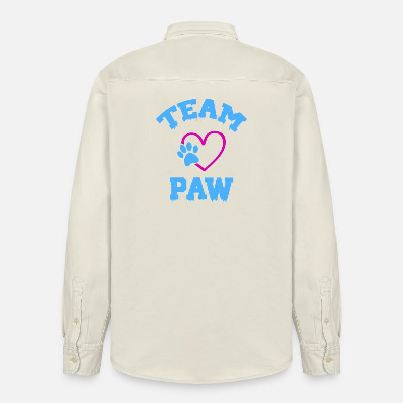 Logo de l’équipe Paws Heart - Chemise unisexe coupe décontractée bio Stanley/Stella - écru doux
