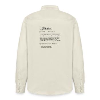 Unispruch "Lehramt" Student Geschenk, Studenten - Relaxed Fit Unisex Organic Hemd von Stanley/Stella - Natur - Hinten - AI Model Male 178 light (178cm)