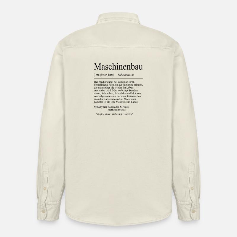 Unispruch "Maschinenbau" Geschenk, Studenten - Relaxed Fit Unisex Organic Hemd von Stanley/Stella - Natur