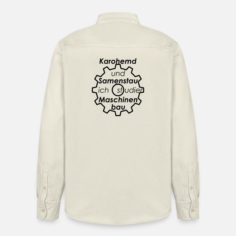 Unispruch "Karohemd und Samenstau" Studenten - Relaxed Fit Unisex Organic Hemd von Stanley/Stella - Natur