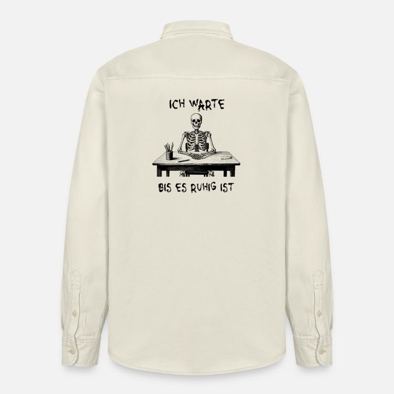 I'll wait until it's quiet - skeleton - Relaxed Fit Unisex Organic Shirt by Stanley/Stella - soft Ecru
