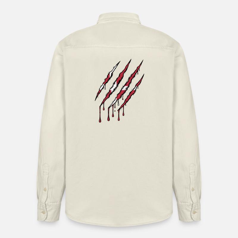 Danemark griffe grunge dannebrog drapeau scratch - Chemise unisexe coupe décontractée bio Stanley/Stella - écru doux