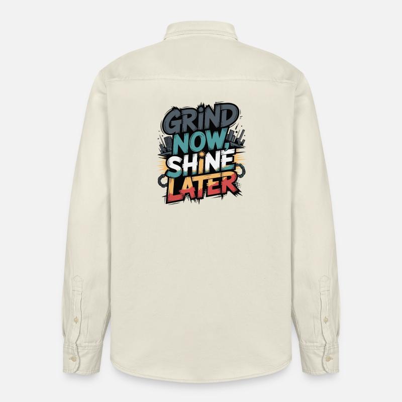 Broyer maintenant briller plus tard - Chemise unisexe coupe décontractée bio Stanley/Stella - écru doux