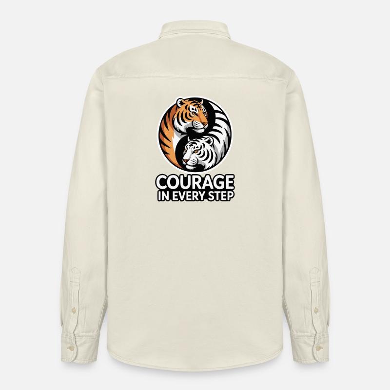 Le courage à chaque pas Tiger - Chemise unisexe coupe décontractée bio Stanley/Stella - écru doux