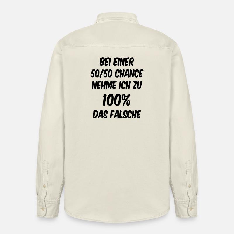 À 50/50, j’ai tort à 100 % - Chemise unisexe coupe décontractée bio Stanley/Stella - écru doux