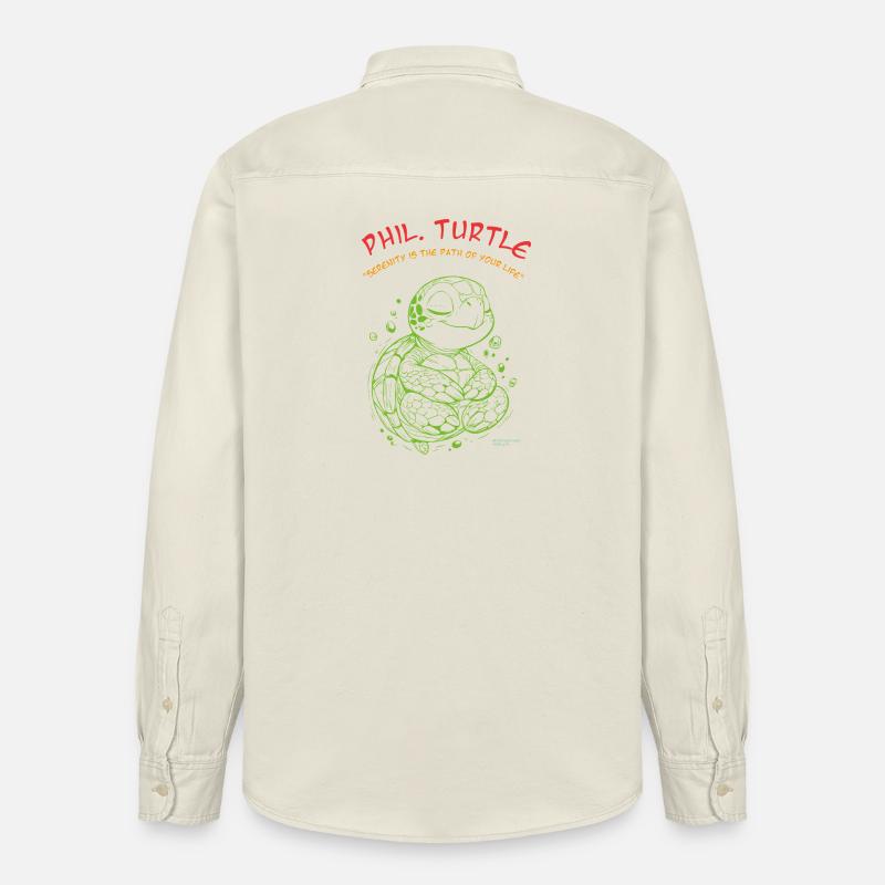 Phil Turtle Zen Path Tee - Relaxed Fit Unisex Organic Hemd von Stanley/Stella - Natur