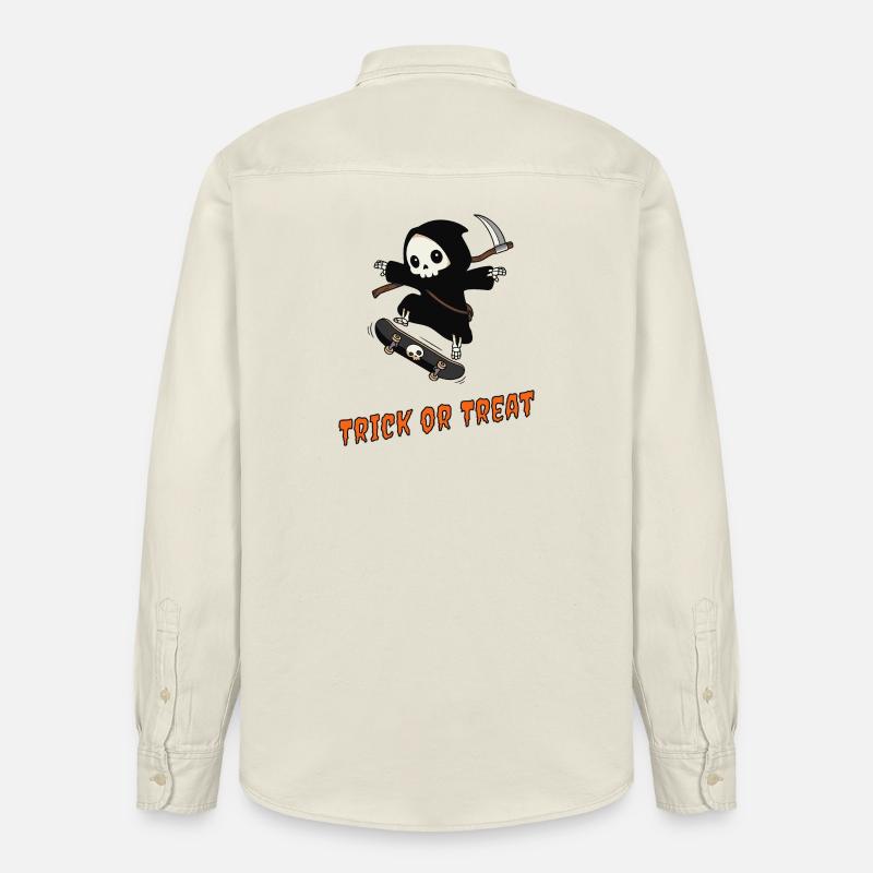 Süßes oder Saures – Skater Reaper - Relaxed Fit Unisex Organic Hemd von Stanley/Stella - Natur