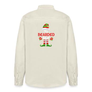 Elfe Elf Weihnachtsgeschenk Bart Bärtig Friseur - Relaxed Fit Unisex Organic Hemd von Stanley/Stella - Natur - Hinten - AI Model Male 178 light (178cm)
