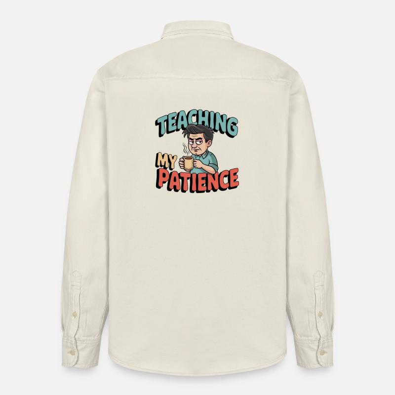 Humour du professeur – Enseigner ma patience - Chemise unisexe coupe décontractée bio Stanley/Stella - écru doux