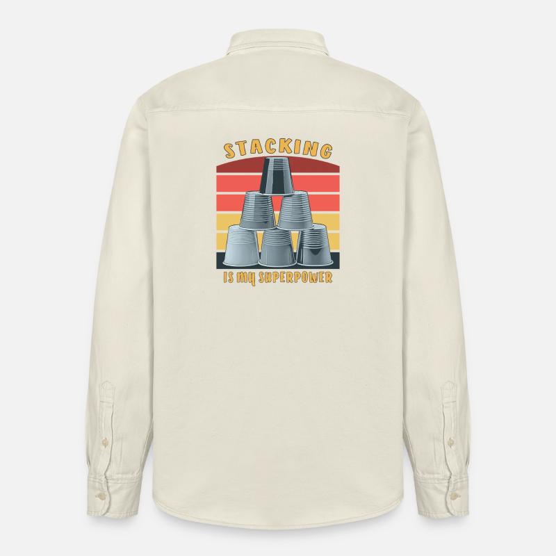 STACKING IS MY SUPERPOWER - Relaxed Fit Unisex Organic Hemd von Stanley/Stella - Natur