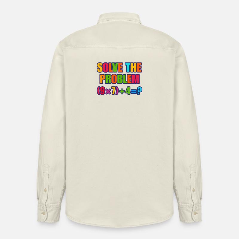 67 Meme, Solve the Problem Math Puzzle  - Relaxed Fit Unisex Organic Shirt by Stanley/Stella - soft Ecru