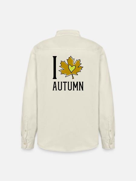 Herz im Herbstblatt - Relaxed Fit Unisex Organic Hemd von Stanley/Stella - Natur