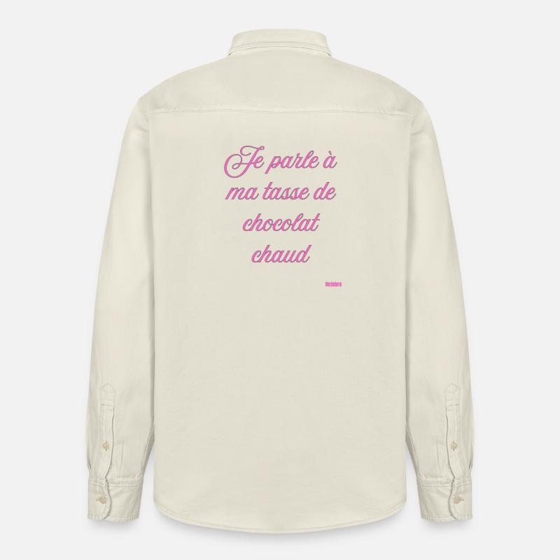 Tasse Chocolat Chaud Script Rose - Chemise unisexe coupe décontractée bio Stanley/Stella - écru doux