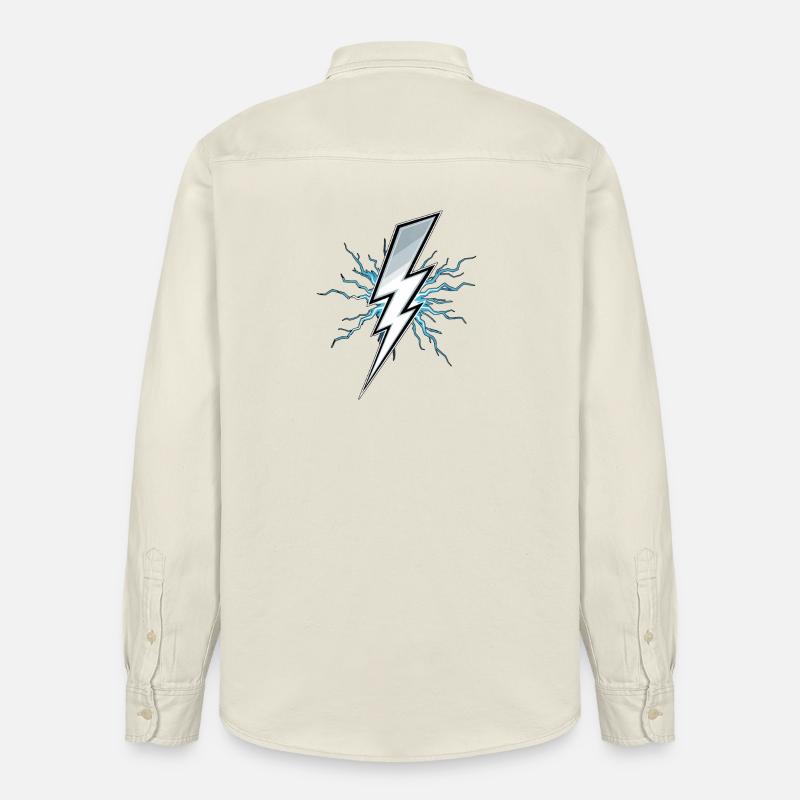 Blitz Blitzschlag Gewitter Strom Sturm - Relaxed Fit Unisex Organic Hemd von Stanley/Stella - Natur