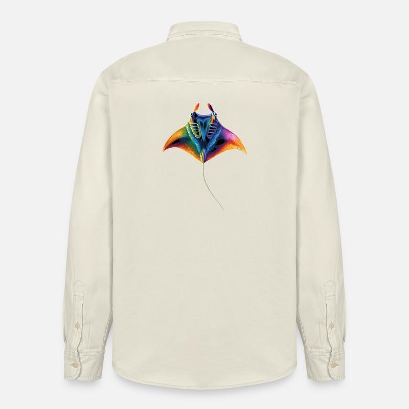 Manta Rochen Teufelsrochen Stachelrochen Taucher - Relaxed Fit Unisex Organic Hemd von Stanley/Stella - Natur