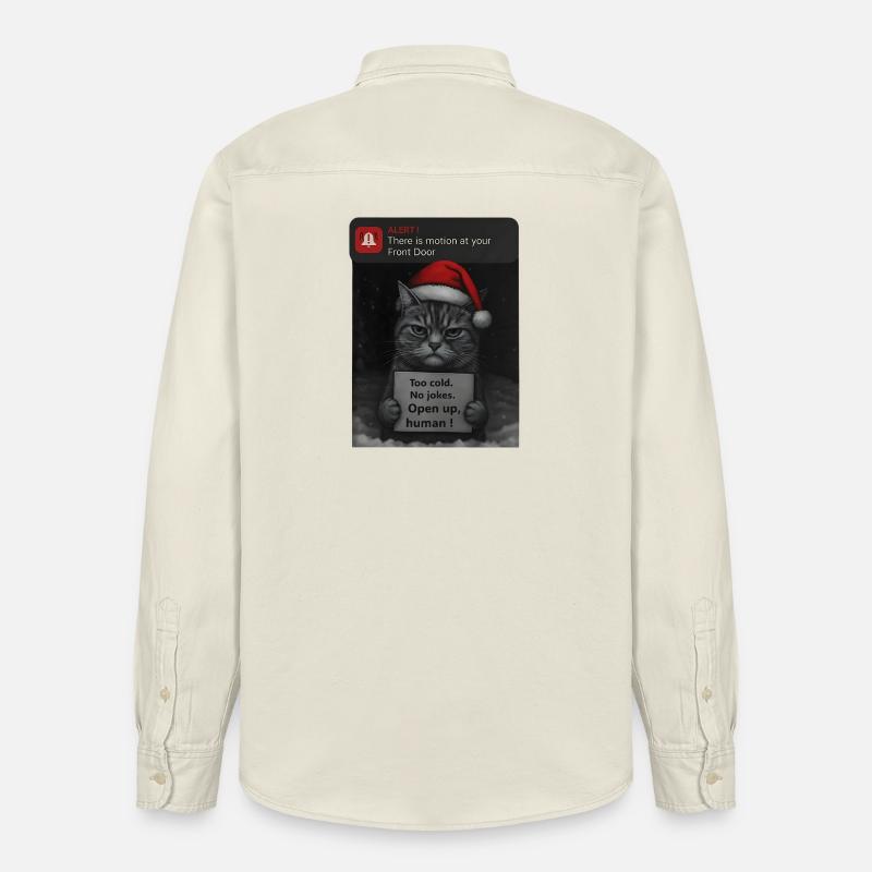 Chat Noël avec des chats drôles - Chemise unisexe coupe décontractée bio Stanley/Stella - écru doux