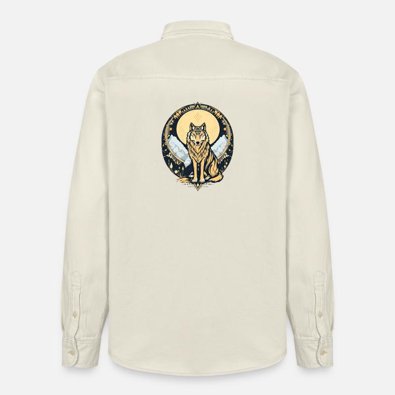 Boho Wolf - Relaxed Fit Unisex Organic Hemd von Stanley/Stella - Natur