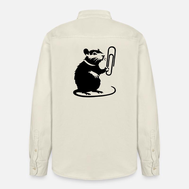 Le rat comme étalon de bureau - Chemise unisexe coupe décontractée bio Stanley/Stella - écru doux