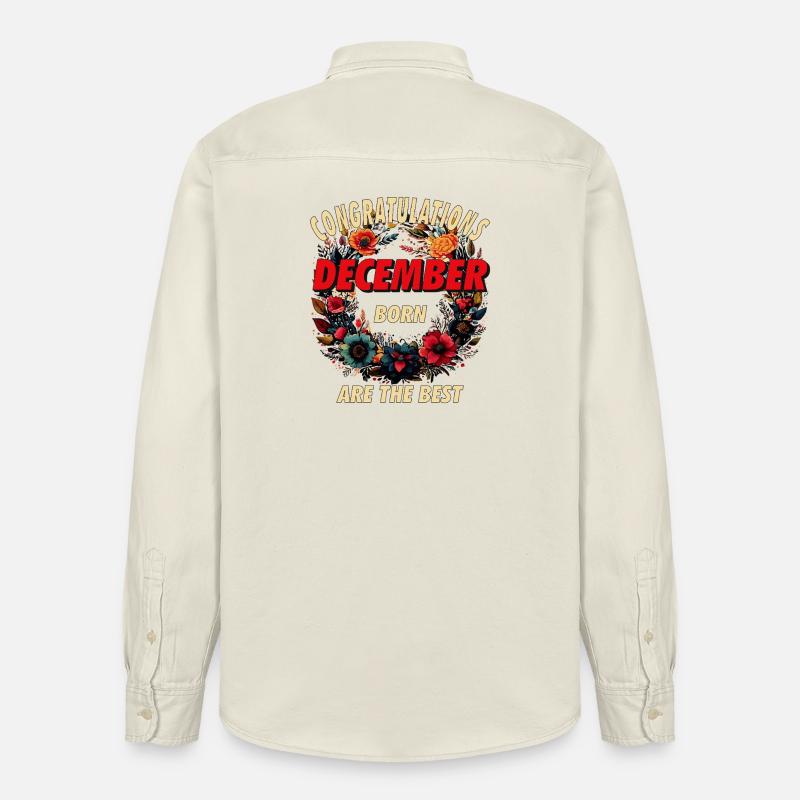 CONGRATULATIONS DECEMBER - Relaxed Fit Unisex Organic Hemd von Stanley/Stella - Natur