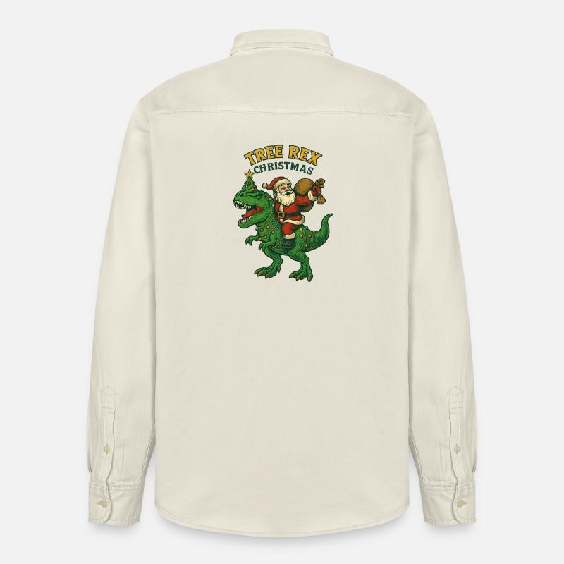 Noël - Tree Rex Christmas - Chemise unisexe coupe décontractée bio Stanley/Stella - écru doux